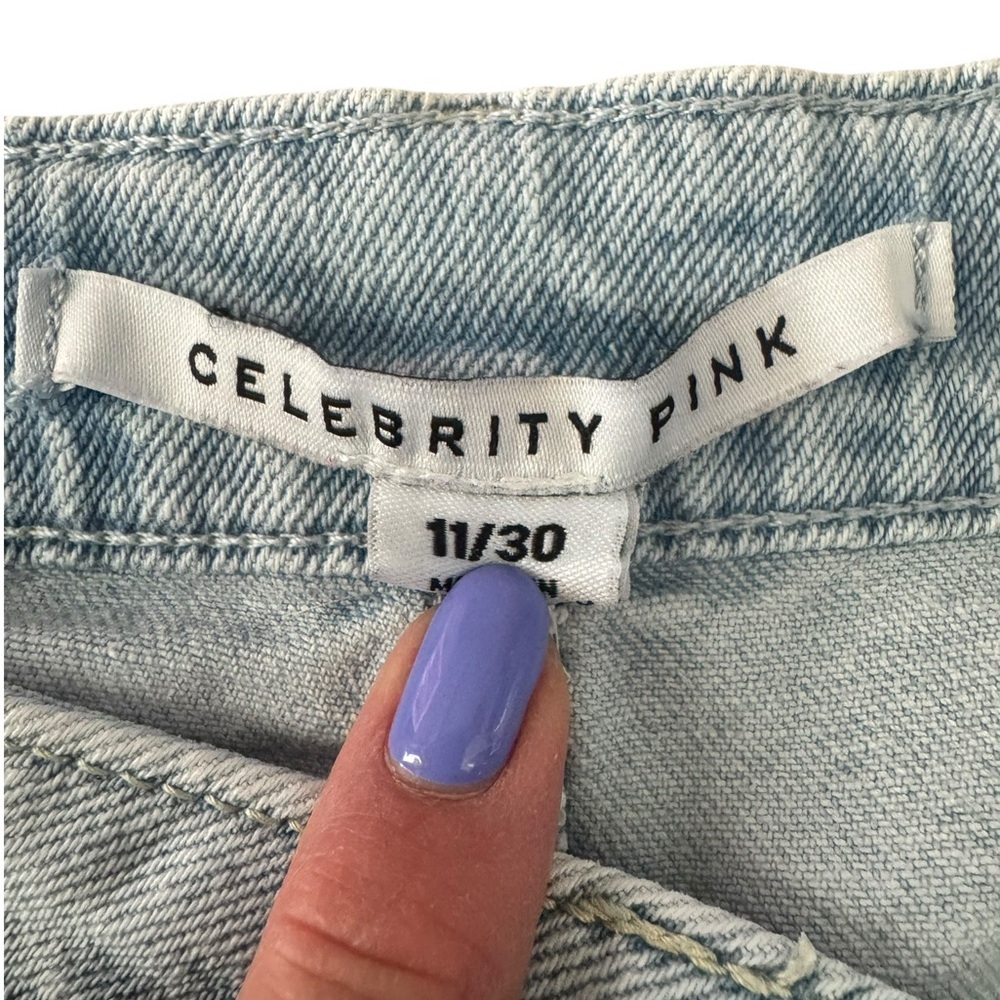Celebrity Pink Y2K Barrel Leg Jeans Light Wash High Rise Balloon Mom Jeans 11/30 - Picture 3 of 8